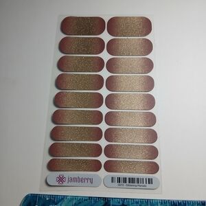 Jamberry Sparkling Marsala Nail Wraps 5S73 Glittering Marsala Brown/ Gold